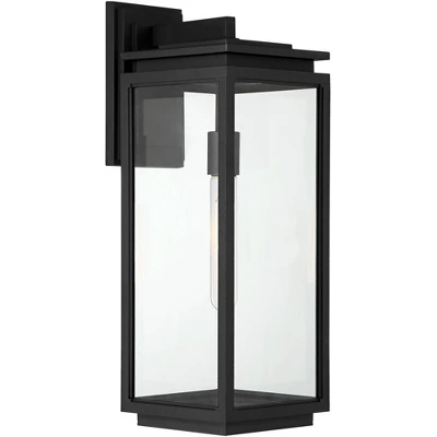 Possini Euro Design Atkins 21 1/4" High Modern Outdoor Wall Light Fixture Mount Porch House Weatherproof Matte Black Die Cast Metal Clear Glass Shade 6 Possini Euro Design Atkins 21 1/4" High Modern Outdoor Wall Light Fixture Mount Porch House Weatherproof Matte Black Die Cast Metal Clear Glass Shade - Image 6