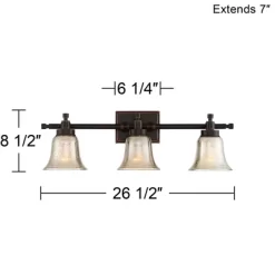 Possini Euro Design Varra Rustic Industrial Wall Light Bronze Hardwire 26 1/2" 3-Light Fixture Bell Mercury Glass Shade For Bedroom Bathroom Vanity 10 Possini Euro Design Varra Rustic Industrial Wall Light Bronze Hardwire 26 1/2" 3-Light Fixture Bell Mercury Glass Shade For Bedroom Bathroom Vanity -Possini Euro Design Sales GUEST 1faf6f83 cb47 46b8 97a1 a8b92070520a