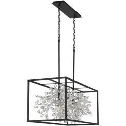 Possini Euro Design Carrine Black Silver Linear Pendant Chandelier 38 1/2" Wide Modern Clear Crystal 8-Light Fixture For Dining Room Kitchen Island -Possini Euro Design Sales GUEST 200f9acd 89df 4927 aace 9ef3c09c4af0