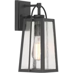 Possini Euro Design Woodley 13" High Modern Outdoor Wall Light Fixture Mount Porch House Set Of 2 Weatherproof Sand Black Aluminum Seeded Glass Shade -Possini Euro Design Sales GUEST 206cea28 9101 41a1 a3ae 28e101ab5a15