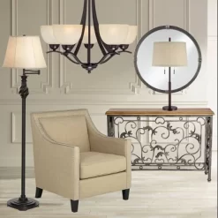 Possini Euro Design Rustic Farmhouse Table Lamp 33" Tall Dark Bronze Metal Off White Burlap Fabric Drum Shade For Bedroom Living Room House Bedside 14 Possini Euro Design Rustic Farmhouse Table Lamp 33" Tall Dark Bronze Metal Off White Burlap Fabric Drum Shade For Bedroom Living Room House Bedside -Possini Euro Design Sales GUEST 2220d293 cc32 498b 885b 357795ec14f4