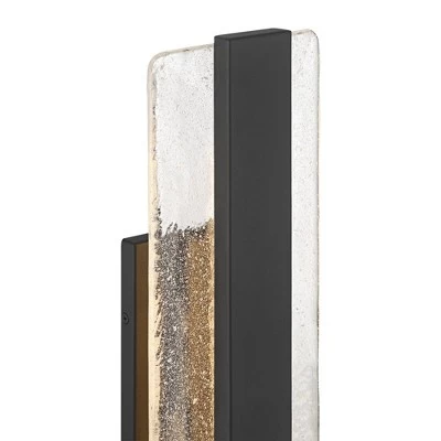 Possini Euro Design Possini Euro Cascadia 18"H Black Piastra Glass LED Outdoor Wall Light 2 Possini Euro Design Possini Euro Cascadia 18"H Black Piastra Glass LED Outdoor Wall Light - Image 2