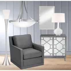 Possini Euro Design Piazza Modern Torchiere Floor Lamp 72 1/2" Tall Brushed Nickel Metal Frosted White Glass Shade For Living Room Bedroom Office Home -Possini Euro Design Sales GUEST 229fc9d4 7fcd 4758 b959 0bc7020312f4