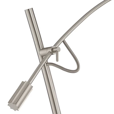 Possini Euro Design Raymond Modern 69" Tall Arc Floor Lamp With Smart Socket Raymond Nickel Adjustable Off-White Shade For Living Room 2 Possini Euro Design Raymond Modern 69" Tall Arc Floor Lamp With Smart Socket Raymond Nickel Adjustable Off-White Shade For Living Room - Image 2