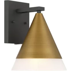 Possini Euro Design Possini Euro Leo 10"H Sand Black And Antique Brass Outdoor Wall Light -Possini Euro Design Sales GUEST 230f35da 5be0 4534 8311 c9b00a5d84b1