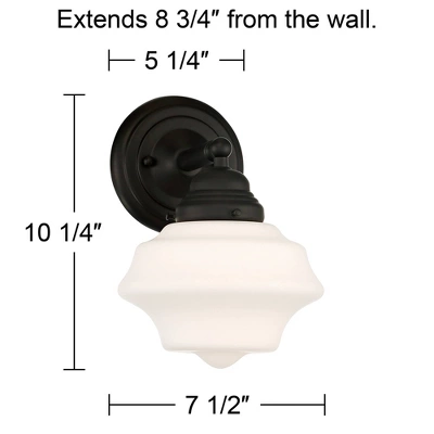 Possini Euro Design Astrid Modern Wall Light Sconce Black Hardwire 7 1/2" Fixture Schoolhouse White Glass For Bedroom Bathroom Vanity Reading Hallway 3 Possini Euro Design Astrid Modern Wall Light Sconce Black Hardwire 7 1/2" Fixture Schoolhouse White Glass For Bedroom Bathroom Vanity Reading Hallway - Image 3