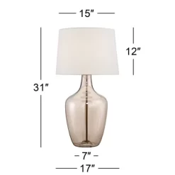 Possini Euro Design Ania 31" Tall Jar Large Modern Glam End Table Lamps Set Of 2 Clear Champagne Glass Living Room Bedroom Bedside Off-White Shade 8 Possini Euro Design Ania 31" Tall Jar Large Modern Glam End Table Lamps Set Of 2 Clear Champagne Glass Living Room Bedroom Bedside Off-White Shade -Possini Euro Design Sales GUEST 237db94f 3961 4d8d a0c2 80fea369b419