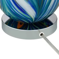 Possini Euro Design Pablo 27" Tall Modern Table Lamp Table Top Dimmer Blue Art Glass Single Living Room Bedroom Bedside Nightstand House White Shade -Possini Euro Design Sales GUEST 23e32f2c e0ab 40e1 819f 00efcd356839