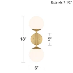 Possini Euro Design Oso Modern Wall Light Sconce Soft Gold Hardwire 6" 2-Light Fixture Opal Glass Orb Shade For Bedroom Bathroom Living Room House -Possini Euro Design Sales GUEST 263bc2e1 e255 4d4f 9f42 3947c69ffde0