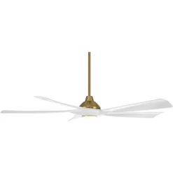 Possini Euro Design 60" Eloquent Modern Indoor Outdoor Ceiling Fan 5 Blade LED Light Remote Control Brass Finish White Blades Bedroom Patio Damp Rated -Possini Euro Design Sales GUEST 2696a310 30ea 4bff b1e7 1b29ac1b08a6