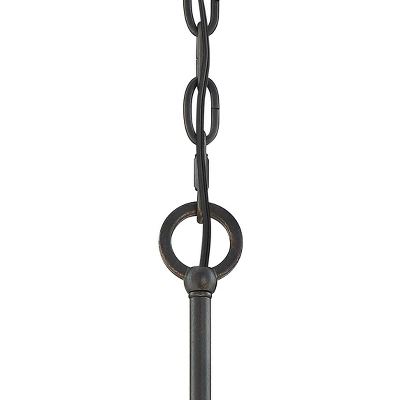 Possini Euro Design Bronze Wood Finish Pendant Chandelier 22" Wide Rustic Farmhouse Tan Fabric Drum 4-Light Fixture For Dining Room House 4 Possini Euro Design Bronze Wood Finish Pendant Chandelier 22" Wide Rustic Farmhouse Tan Fabric Drum 4-Light Fixture For Dining Room House - Image 4