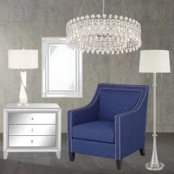 Possini Euro Design Alyssa Chrome Drum Chandelier 23 1/2" Wide Modern Crystal 12-Light LED Fixture For Dining Room Kitchen Island Entryway Bedroom -Possini Euro Design Sales GUEST 269fb15d 913d 417b ac8d 2d724e2689ad