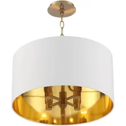 Possini Euro Design Rochelle Brass Pendant Chandelier 20" Wide Modern White Outer Gold Inner Drum Shade 4-Light Fixture For Dining Room Kitchen Island 13 Possini Euro Design Rochelle Brass Pendant Chandelier 20" Wide Modern White Outer Gold Inner Drum Shade 4-Light Fixture For Dining Room Kitchen Island -Possini Euro Design Sales GUEST 271aea23 1e15 43d6 98e0 da7079c0c736