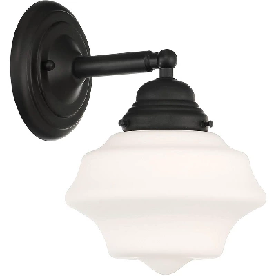 Possini Euro Design Astrid Modern Wall Light Sconce Black Hardwire 7 1/2" Fixture Schoolhouse White Glass For Bedroom Bathroom Vanity Reading Hallway 5 Possini Euro Design Astrid Modern Wall Light Sconce Black Hardwire 7 1/2" Fixture Schoolhouse White Glass For Bedroom Bathroom Vanity Reading Hallway - Image 5