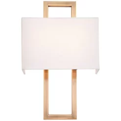 Possini Euro Design Modena Modern Wall Light Sconces Set Of 2 French Brass Hardwire 9 1/2" Fixture Off White Faux Silk Shade For Bedroom Bathroom Home -Possini Euro Design Sales GUEST 277e8df2 b719 4eed 8c43 9a74914ae19a