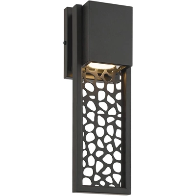 Possini Euro Design Possini Euro Miele 16" High Matte Black Outdoor LED Wall Light 9 Possini Euro Design Possini Euro Miele 16" High Matte Black Outdoor LED Wall Light - Image 9
