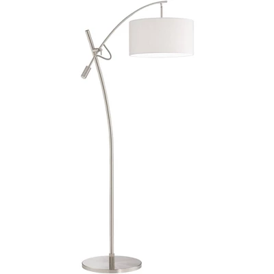 Possini Euro Design Raymond Modern 69" Tall Arc Floor Lamp With Smart Socket Raymond Nickel Adjustable Off-White Shade For Living Room 5 Possini Euro Design Raymond Modern 69" Tall Arc Floor Lamp With Smart Socket Raymond Nickel Adjustable Off-White Shade For Living Room - Image 5