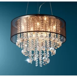 Possini Euro Design Bretton Brushed Nickel Chandelier 22" Wide Modern Clear Glass Crystal Black Sheer Shade 12-Light Fixture For Dining Room Kitchen 12 Possini Euro Design Bretton Brushed Nickel Chandelier 22" Wide Modern Clear Glass Crystal Black Sheer Shade 12-Light Fixture For Dining Room Kitchen -Possini Euro Design Sales GUEST 2bdffecd 573f 47bb 8326 53a83e33fd10