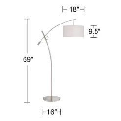 Possini Euro Design Modern Arc Floor Lamp With USB Charging Port 69" Tall Nickel Off-White Drum Shade Adjustable Arm Living Room 14 Possini Euro Design Modern Arc Floor Lamp With USB Charging Port 69" Tall Nickel Off-White Drum Shade Adjustable Arm Living Room -Possini Euro Design Sales GUEST 2c19e526 ae87 4b4d 8739 8a44f2821a56