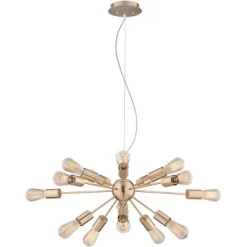 Possini Euro Design Hemingson Gold Large Chandelier 33" Wide Modern Sputnik 12-Light LED Fixture For Dining Room House Foyer Kitchen Island Entryway -Possini Euro Design Sales GUEST 2c98b409 e6fb 45a0 aadb 8881a0a00519