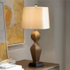 Possini Euro Design Helen Modern Table Lamp 30" Tall Gold Twist Sculptural Tapered Drum Shade For Bedroom Living Room Bedside Nightstand Office Kids