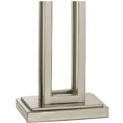 Possini Euro Design Modern Table Lamps 30" Tall Set Of 2 Brushed Nickel Open Rectangular White Box Shade For Living Room Family Bedroom 3 Possini Euro Design Modern Table Lamps 30" Tall Set Of 2 Brushed Nickel Open Rectangular White Box Shade For Living Room Family Bedroom - Image 3