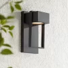Possini Euro Design Pavel Modern Outdoor Wall Light Fixture Textured Black LED 9 1/2" For Post Exterior Barn Deck House Porch Yard Posts Patio Home