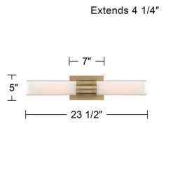 Possini Euro Design Brianna Modern Wall Light Brass Hardwire 23 1/2" 2-Light Fixture Clear Opal Double Glass Tube Shade For Bedroom Bathroom Vanity 9 Possini Euro Design Brianna Modern Wall Light Brass Hardwire 23 1/2" 2-Light Fixture Clear Opal Double Glass Tube Shade For Bedroom Bathroom Vanity -Possini Euro Design Sales GUEST 317fcfda 986d 499b af33 d4a76a3f3a85