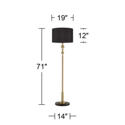 Possini Euro Design Summit Mid Century Modern 71" Tall Floor Lamp Warm Gold Matte Black Light Blaster Drum Shade For Living Room Bedroom -Possini Euro Design Sales GUEST 3303023c a0e0 4512 a0a7 d56dd4212361