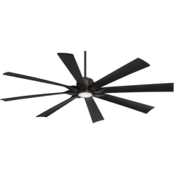 Possini Euro Design 70" Defender Modern Indoor Outdoor Ceiling Fan 8 Blade LED Light Remote Control Oil Rubbed Bronze Black Blades Bedroom Patio -Possini Euro Design Sales GUEST 33208467 6b89 4289 b10f 42a9c4747ef1