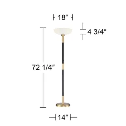 Possini Euro Design Modern Torchiere Floor Lamp Light Blaster LED 72.25" Tall Antique Brass And Matte Black Opal Glass For Living Room Bedroom -Possini Euro Design Sales GUEST 33d3cc3d 06e9 42bb b86e e88f18ba922e