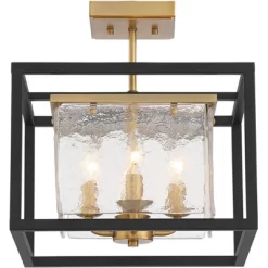 Possini Euro Design Liston Modern Ceiling Light Semi Flush Mount Fixture 14" Wide Black Brass 4-Light Ice Glass Panels For Bedroom Kitchen Living Room 8 Possini Euro Design Liston Modern Ceiling Light Semi Flush Mount Fixture 14" Wide Black Brass 4-Light Ice Glass Panels For Bedroom Kitchen Living Room -Possini Euro Design Sales GUEST 34562e59 7a95 4991 9709 d1adb6b3c6af