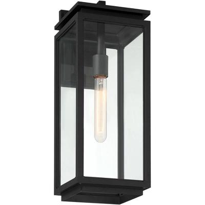 Possini Euro Design Atkins 21 1/4" High Modern Outdoor Wall Light Fixture Mount Porch House Weatherproof Matte Black Die Cast Metal Clear Glass Shade 5 Possini Euro Design Atkins 21 1/4" High Modern Outdoor Wall Light Fixture Mount Porch House Weatherproof Matte Black Die Cast Metal Clear Glass Shade - Image 5