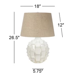 Possini Euro Design Cosgrove Modern Mid Century Table Lamp 26 1/2" High White Glazed Ceramic Light Brown Linen Drum Shade For Bedroom Living Room Home 13 Possini Euro Design Cosgrove Modern Mid Century Table Lamp 26 1/2" High White Glazed Ceramic Light Brown Linen Drum Shade For Bedroom Living Room Home -Possini Euro Design Sales GUEST 34dc29fc 23d6 476f 8fbe 11585209e5be