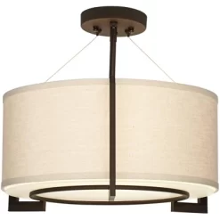 Possini Euro Design Stinson Modern Ceiling Light Semi Flush Mount Fixture 17 1/4" Wide Bronze 3-Light Linen Drum Shade For Bedroom Kitchen Living Room 10 Possini Euro Design Stinson Modern Ceiling Light Semi Flush Mount Fixture 17 1/4" Wide Bronze 3-Light Linen Drum Shade For Bedroom Kitchen Living Room -Possini Euro Design Sales GUEST 357f78c5 acd0 470c bd31 c9b75143728f