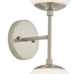 Possini Euro Design Oso Mid Century Modern Wall Light Sconce Brushed Nickel 6" 2-Light Fixture Opal Glass For Bedroom Bathroom Vanity Living Room Home -Possini Euro Design Sales GUEST 35a0c2bb c0ef 42a7 8c33 f5efc25648e5
