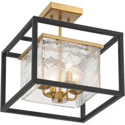 Possini Euro Design Liston Modern Ceiling Light Semi Flush Mount Fixture 14" Wide Black Brass 4-Light Ice Glass Panels For Bedroom Kitchen Living Room 7 Possini Euro Design Liston Modern Ceiling Light Semi Flush Mount Fixture 14" Wide Black Brass 4-Light Ice Glass Panels For Bedroom Kitchen Living Room -Possini Euro Design Sales GUEST 3652380e 68b9 4c64 908c 0a022ee464fe