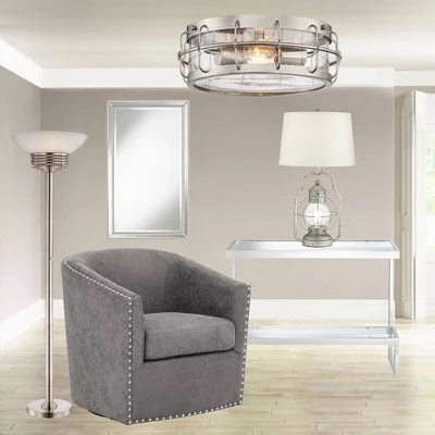 Possini Euro Design Light Blaster Art Deco Torchiere Floor Lamp 72 1/2" Tall Brushed Nickel LED Frosted Glass Bowl Shade For Living Room Bedroom House 6 Possini Euro Design Light Blaster Art Deco Torchiere Floor Lamp 72 1/2" Tall Brushed Nickel LED Frosted Glass Bowl Shade For Living Room Bedroom House - Image 6