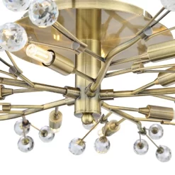 Possini Euro Design Ceiling Light Semi Flush Mount Fixture LED Brass 27 1/2" Wide 10-Light Crystal Berry For Living Room -Possini Euro Design Sales GUEST 38690911 9db8 41e7 a5d8 5455f61c1e13