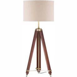 Possini Euro Design Serveyor Modern 57 1/2" Tall Tripod Floor Lamp Smart Socket Cherry Wood Brass Adjustable Beige Shade For Living Room -Possini Euro Design Sales GUEST 38b1c3f2 5b8d 4ba5 8947 0896c5f5dd57