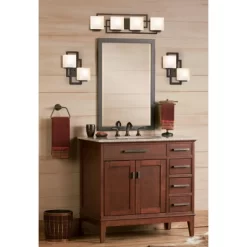 Possini Euro Design Modern Wall Light Bronze 15 1/2" Square Glass Sconce Fixture For Bathroom Side Of Mirror Hallway -Possini Euro Design Sales GUEST 391e4fc1 489c 4ad9 9008 1c07dd340549