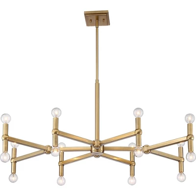 Possini Euro Design Marya Satin Brass Chandelier 37" Wide Modern 24-Light Fixture For Dining Room House Foyer Kitchen Island Entryway Bedroom Home 5 Possini Euro Design Marya Satin Brass Chandelier 37" Wide Modern 24-Light Fixture For Dining Room House Foyer Kitchen Island Entryway Bedroom Home - Image 5