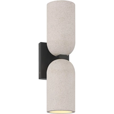 Possini Euro Design Possini Euro Amalfi 15" High Black And Cement 2-Light LED Wall Sconce 5 Possini Euro Design Possini Euro Amalfi 15" High Black And Cement 2-Light LED Wall Sconce - Image 5