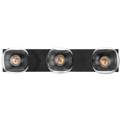 Possini Euro Design Possini Euro Michaelis 26" Wide Black 3-Light Bath Light 8 Possini Euro Design Possini Euro Michaelis 26" Wide Black 3-Light Bath Light - Image 8