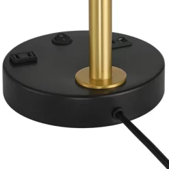 Possini Euro Design Keller 24" High Small Modern Desk Lamp USB Port AC Power Outlet Black Brass Finish Metal Single Home Office Living Room Charging -Possini Euro Design Sales GUEST 3ada8b78 86d1 4e97 9fe6 cda0df002908