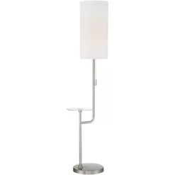 Possini Euro Design Piccolo Modern Floor Lamp With Tray Table 60 1/2" Tall Brushed Nickel White Cylinder Shade For Living Room Bedroom Office House 13 Possini Euro Design Piccolo Modern Floor Lamp With Tray Table 60 1/2" Tall Brushed Nickel White Cylinder Shade For Living Room Bedroom Office House -Possini Euro Design Sales GUEST 3b164384 92aa 40c0 aece 005a137a524e