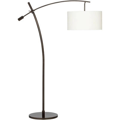 Possini Euro Design Raymond Modern 69" Tall Arc Floor Lamp With Smart Socket Bronze Adjustable Off-White Shade For Living Room Reading 6 Possini Euro Design Raymond Modern 69" Tall Arc Floor Lamp With Smart Socket Bronze Adjustable Off-White Shade For Living Room Reading - Image 6