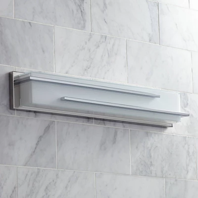 Possini Euro Design Jada Modern Wall Lights Set Of 2 Chrome Silver Hardwire 4" Light Bar LED Fixture White Glass For Bedroom Bathroom Living Room Home 6 Possini Euro Design Jada Modern Wall Lights Set Of 2 Chrome Silver Hardwire 4" Light Bar LED Fixture White Glass For Bedroom Bathroom Living Room Home - Image 6