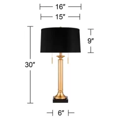Possini Euro Design Wynne Traditional Table Lamp 30" Tall Warm Gold With USB Charging Port Black Drum Shade For Bedroom Living Room Bedside Nightstand 15 Possini Euro Design Wynne Traditional Table Lamp 30" Tall Warm Gold With USB Charging Port Black Drum Shade For Bedroom Living Room Bedside Nightstand -Possini Euro Design Sales GUEST 3be92105 d95f 4dc3 b0ba 2c170245e577