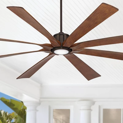 80" Possini Euro Design Defender Modern Indoor Outdoor Ceiling Fan With Dimmable LED Light Remote Oil Rubbed Bronze Koa Damp Rated For Patio Exterior 1 80" Possini Euro Design Defender Modern Indoor Outdoor Ceiling Fan With Dimmable LED Light Remote Oil Rubbed Bronze Koa Damp Rated For Patio Exterior